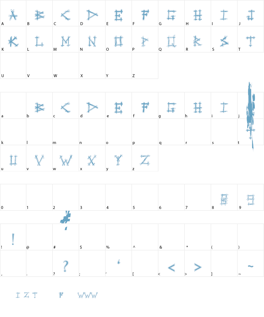 Spoonge Punk Font Character